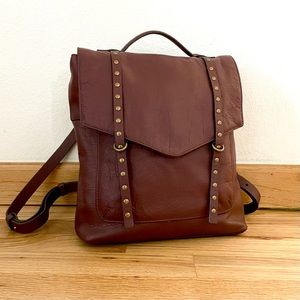 Lucky Brand "Vamp" Leather Backpack in Burgundy